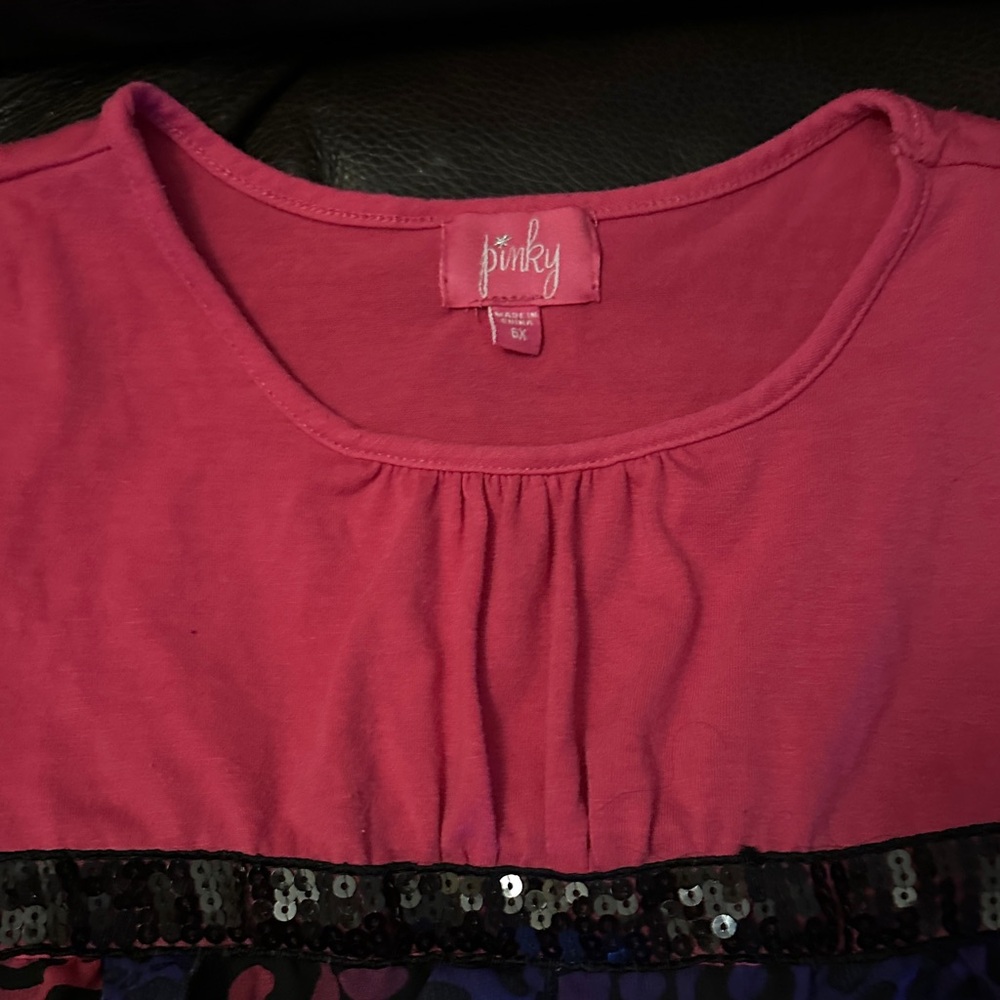 Pinky Fuchsia Dress with Black Sequin Accent